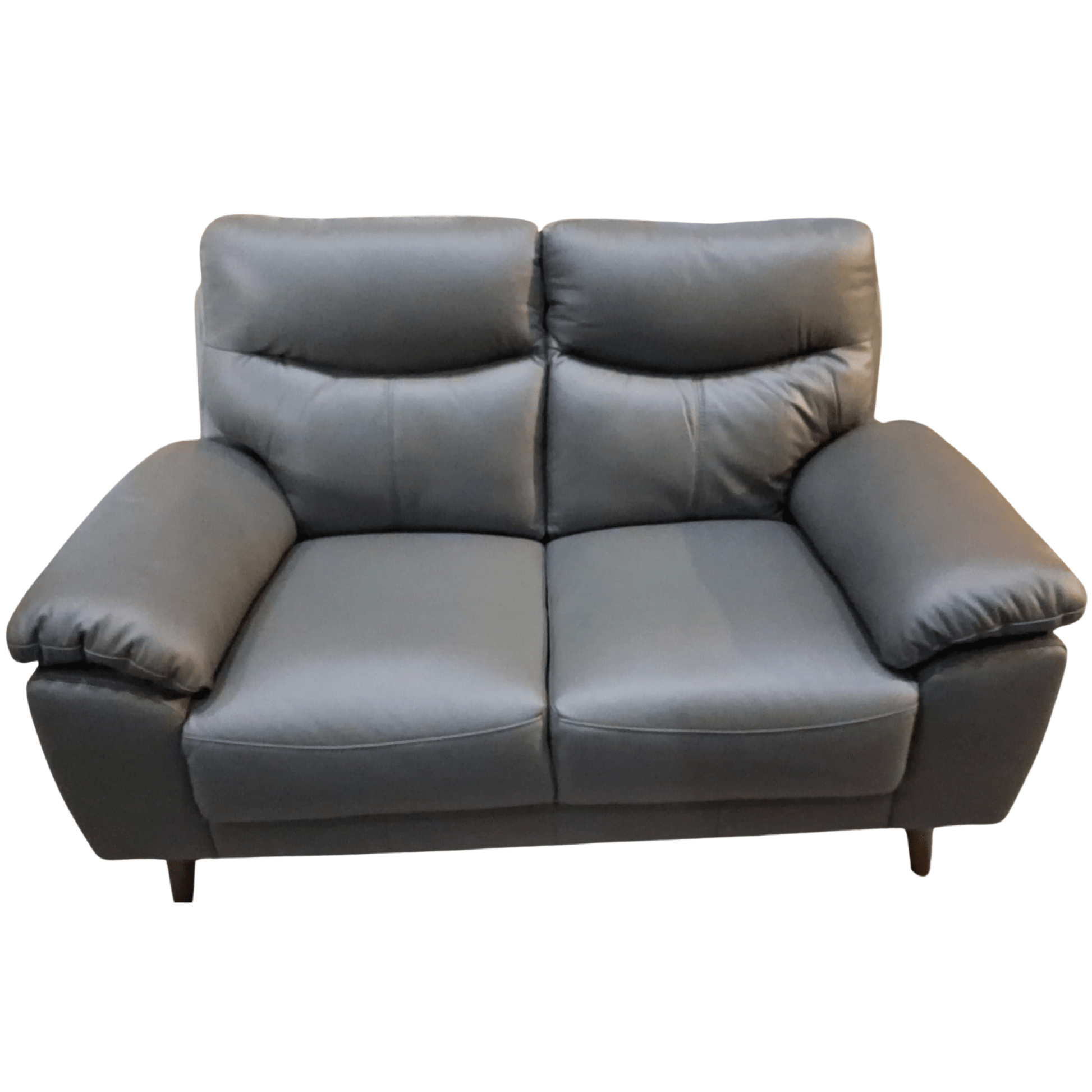 Outlet Vantage Genuine Leather Grey 2 Seater Sofa - Furniture Instore