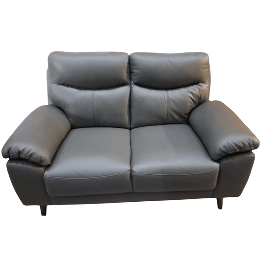 Outlet Vantage Genuine Leather Grey 2 Seater Sofa - Furniture Instore