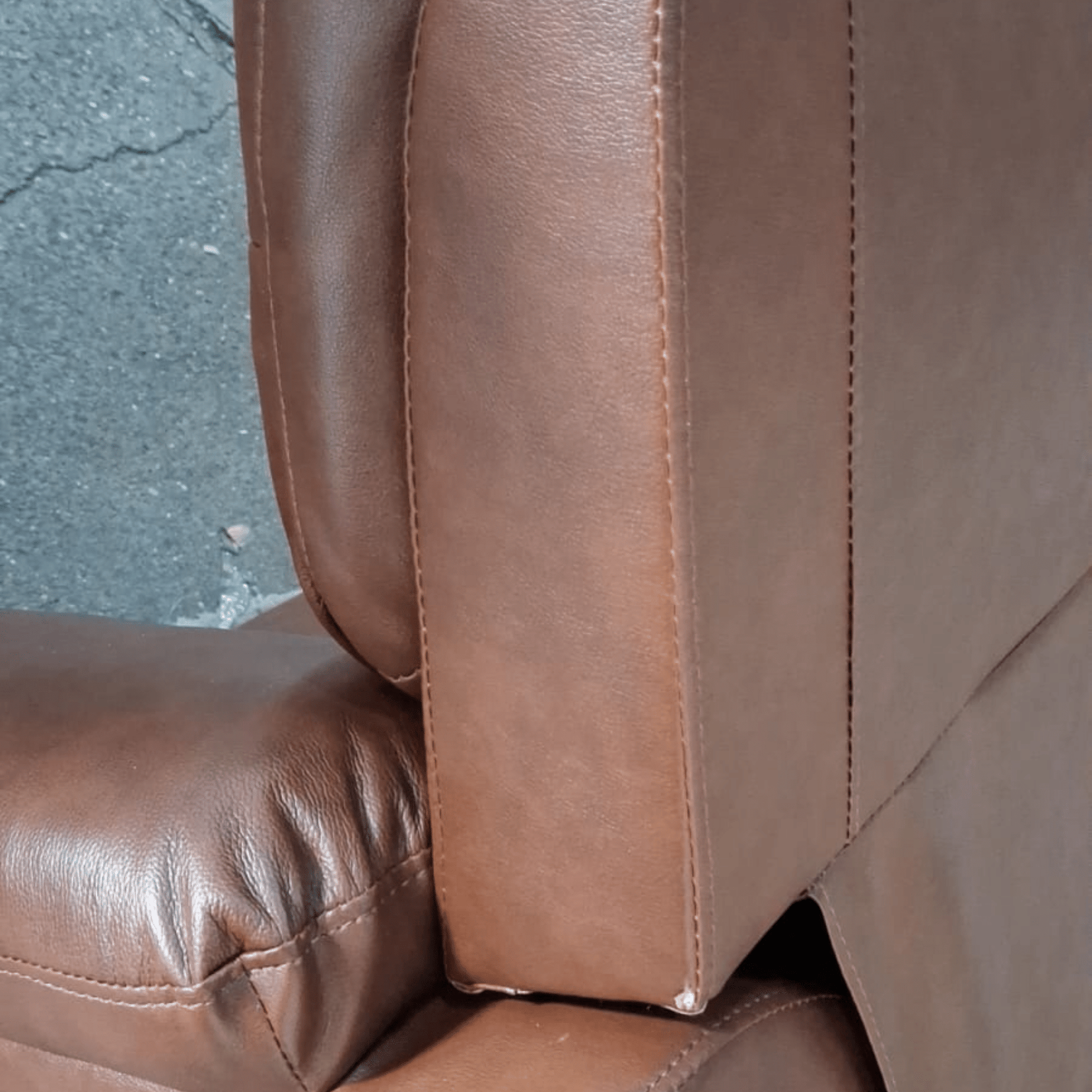 Outlet Vantage Genuine Leather Tan 2 Seater Sofa - Furniture Instore