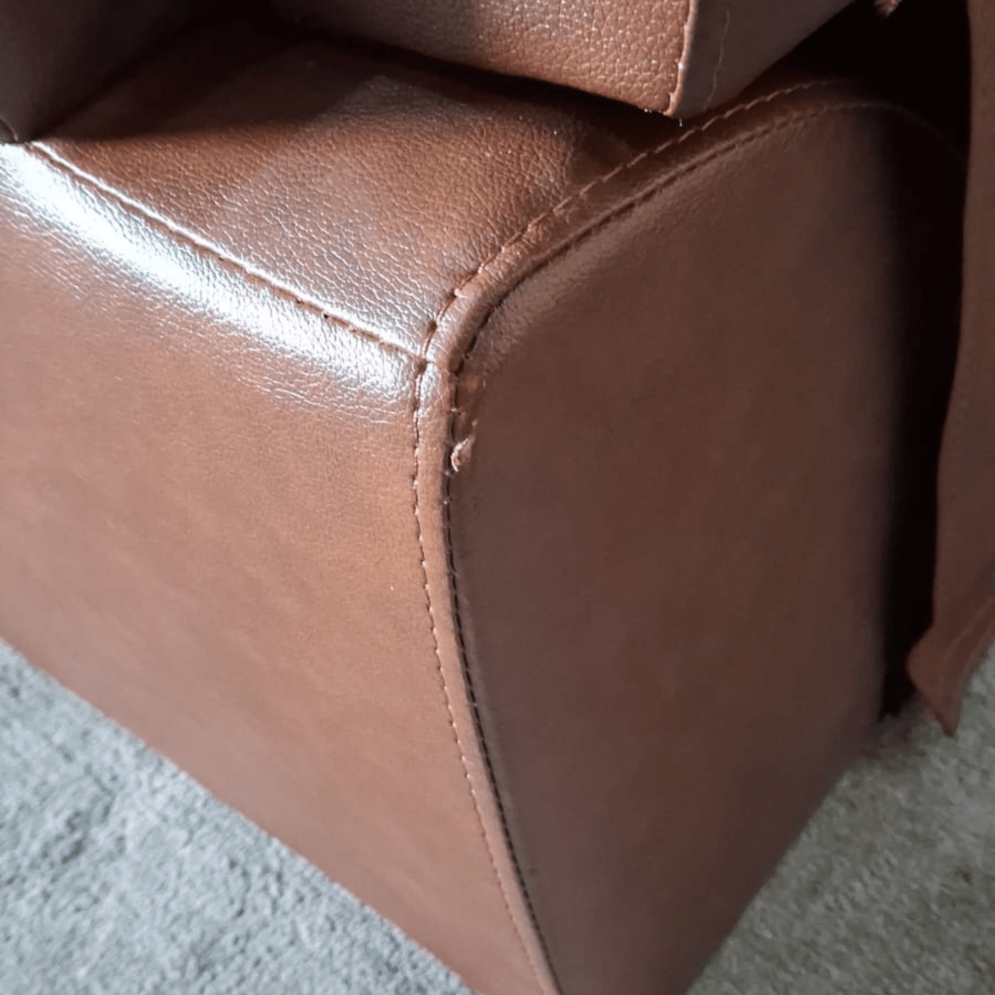 Outlet Vantage Genuine Leather Tan 2 Seater Sofa - Furniture Instore