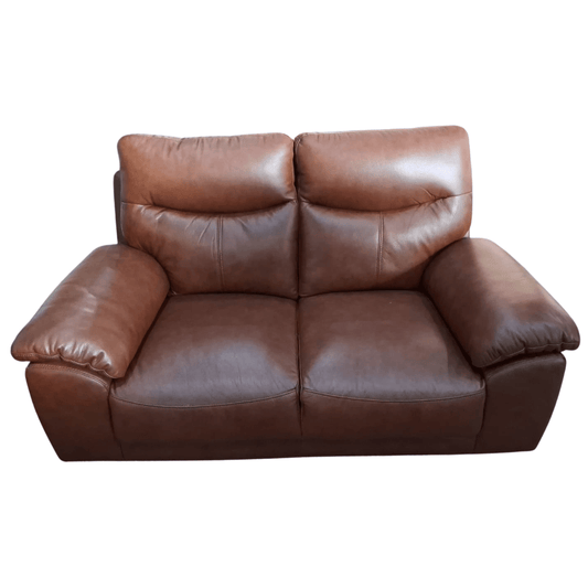 Outlet Vantage Genuine Leather Tan 2 Seater Sofa - Furniture Instore