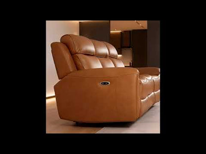 Annecy Genuine Leather Caramel Electric Power Recliner 3+3 Seater Sofa Set