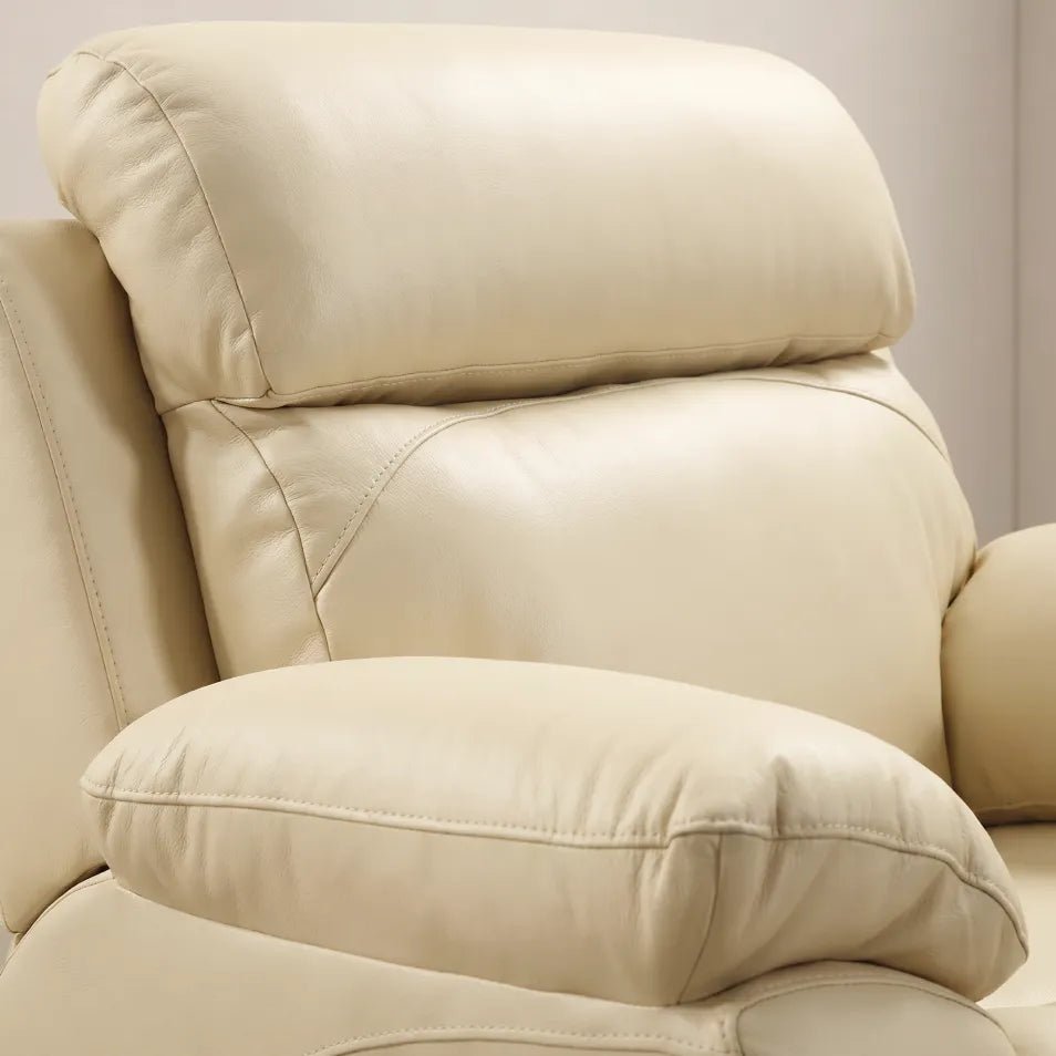 Renato Cream Leather Power Recliner Chair - Furniture Instore