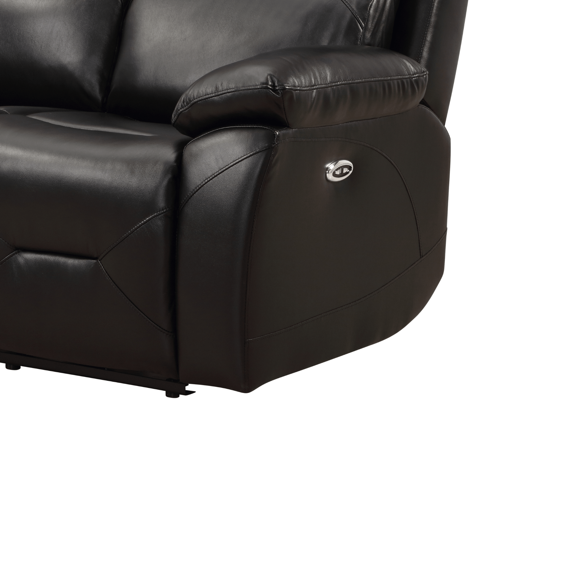 Renato Black 2-seater sofa closeup in a modern roomset, black upholstery, stylish and comfortable living room furniture