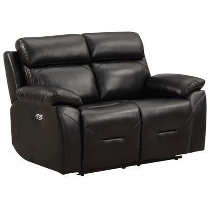 Renato Black 2-seater sofa on white background, black upholstery, modern and stylish living room furniture