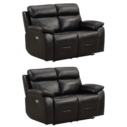 Renato Black 2+2 sofa combo on white background, black upholstery, modern and stylish living room furniture set