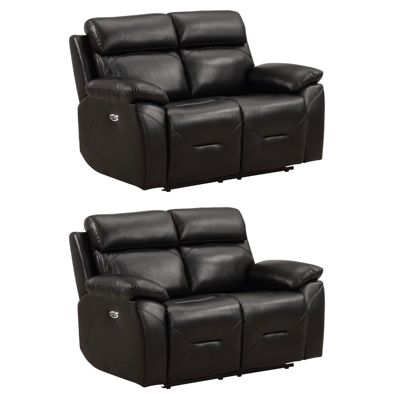 Renato Black 2+2 sofa combo on white background, black upholstery, modern and stylish living room furniture set