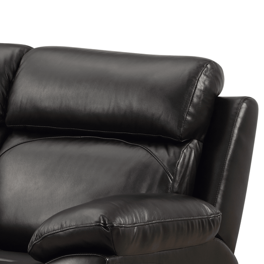 Renato Genuine Leather Black Electric Power Recliner 3 Seater - Furniture Instore