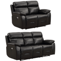 Renato Genuine Leather Black Electric Recliner 3+2 Seater