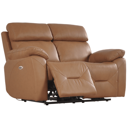 Brown leather recliner sofa on a white background
