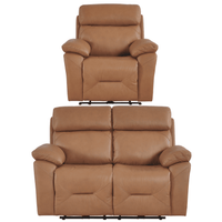 Renato Genuine Leather Caramel Electric Power Recliner 2+1 Seater Sofa Set