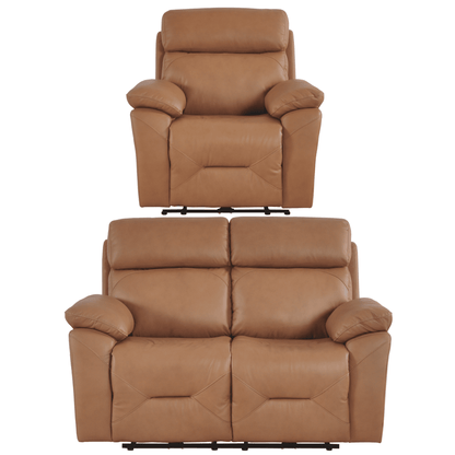 Brown leather recliner chair on a white background