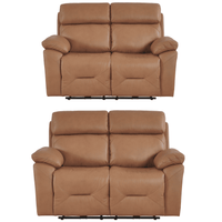 Renato Genuine Leather Caramel Electric Power Recliner 2+2 Seater Sofa Set