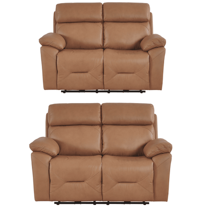 Brown leather recliner sofa on a white background