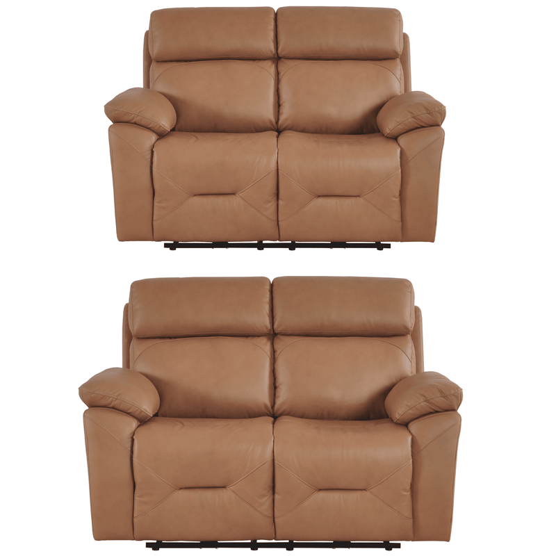 Brown leather recliner sofa on a white background