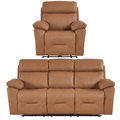 Renato Genuine Leather Caramel Electric Recliner 3+1 Seater Sofa Set