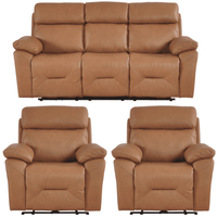 Renato Genuine Leather Caramel Electric Power Recliner 3+1+1 Seater Sofa Set