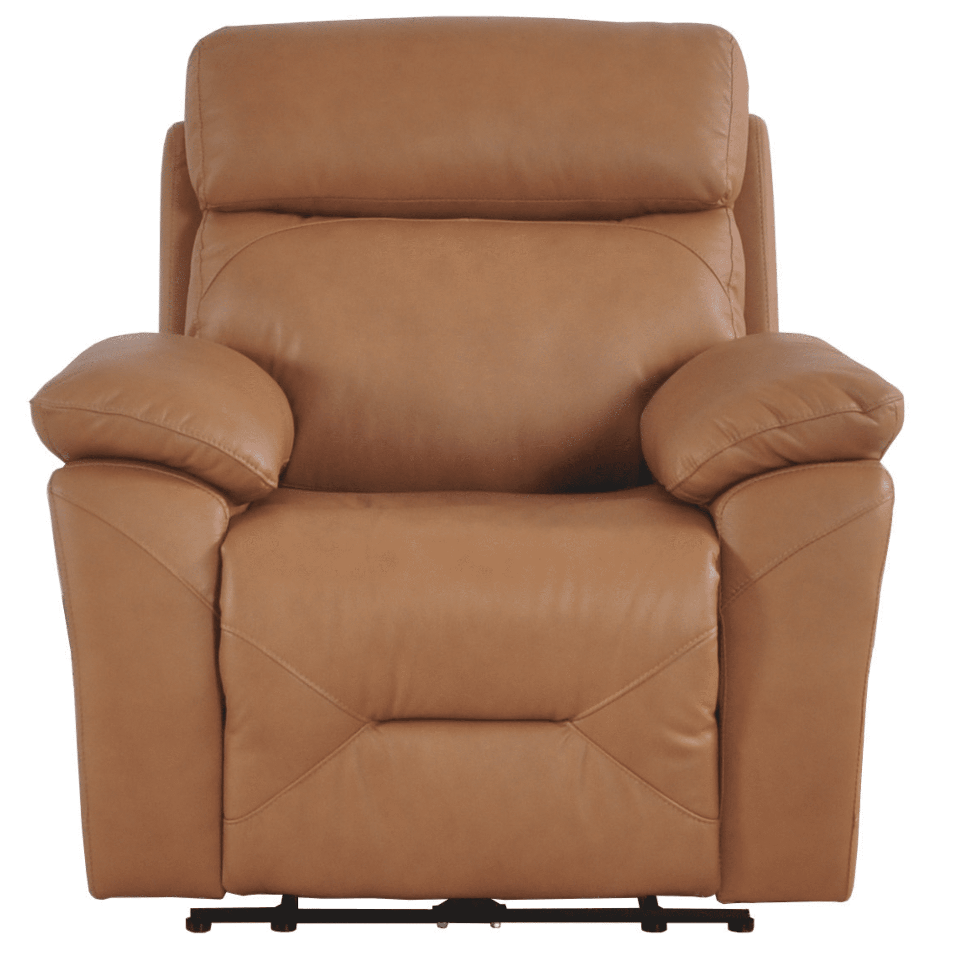 Brown leather recliner chair on a white background