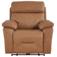 Renato Genuine Leather Caramel Electric Power Recliner Armchair