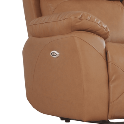 Brown leather recliner chair on a white background