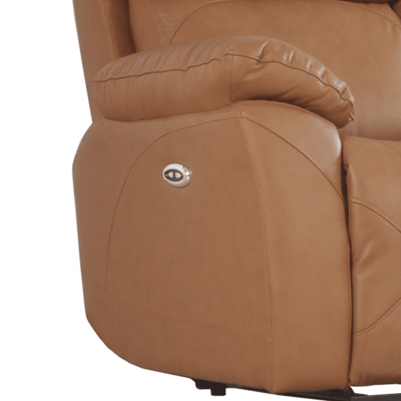 Brown leather recliner chair on a white background