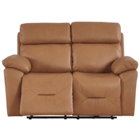Brown leather sofa on a white background