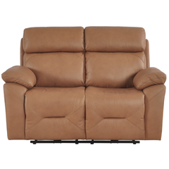 Brown leather sofa on a white background