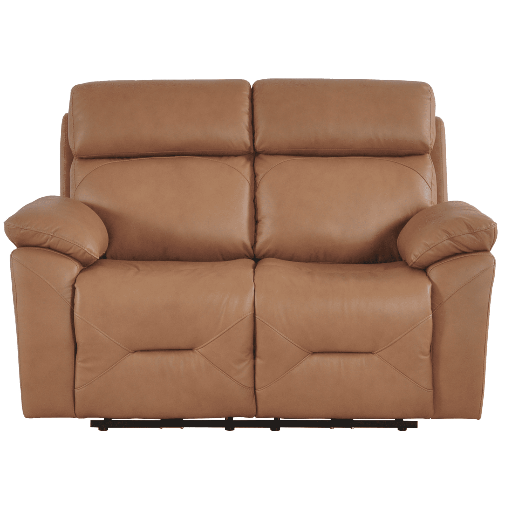 Brown leather sofa on a white background