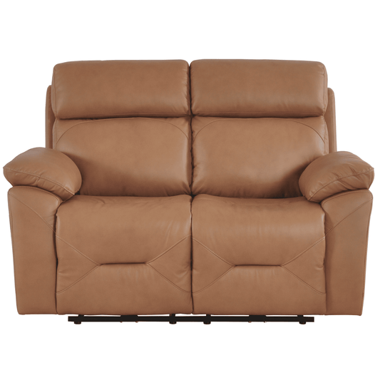 Brown leather sofa on a white background