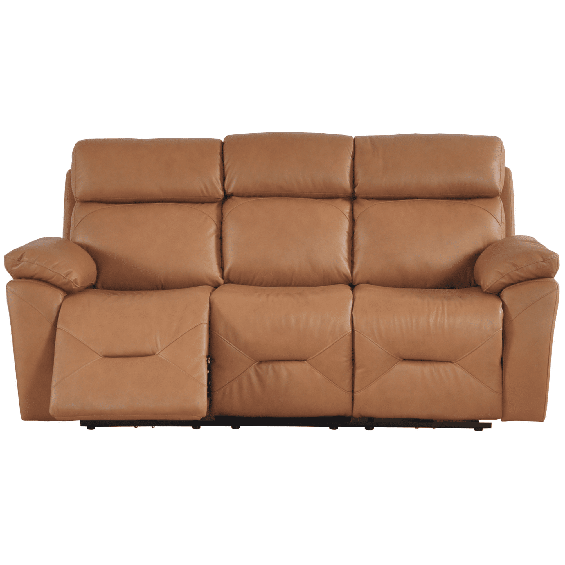 Brown leather sofa on a white background