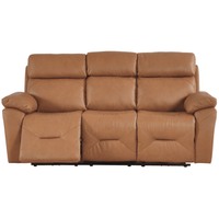 Brown leather sofa on a white background