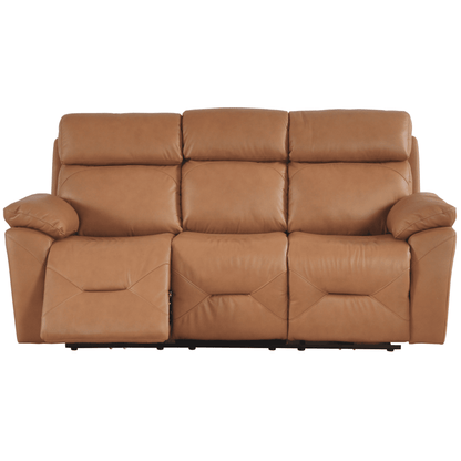 Brown leather sofa on a white background