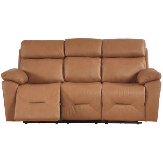 Brown leather sofa on a white background