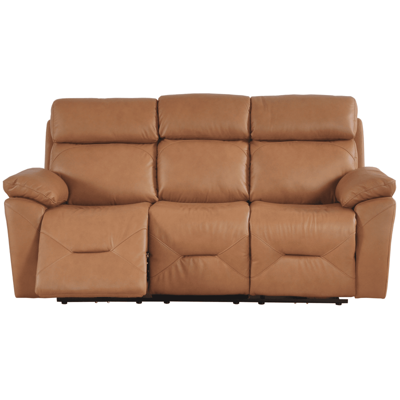 Brown leather sofa on a white background