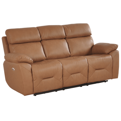 Brown leather sofa on a white background