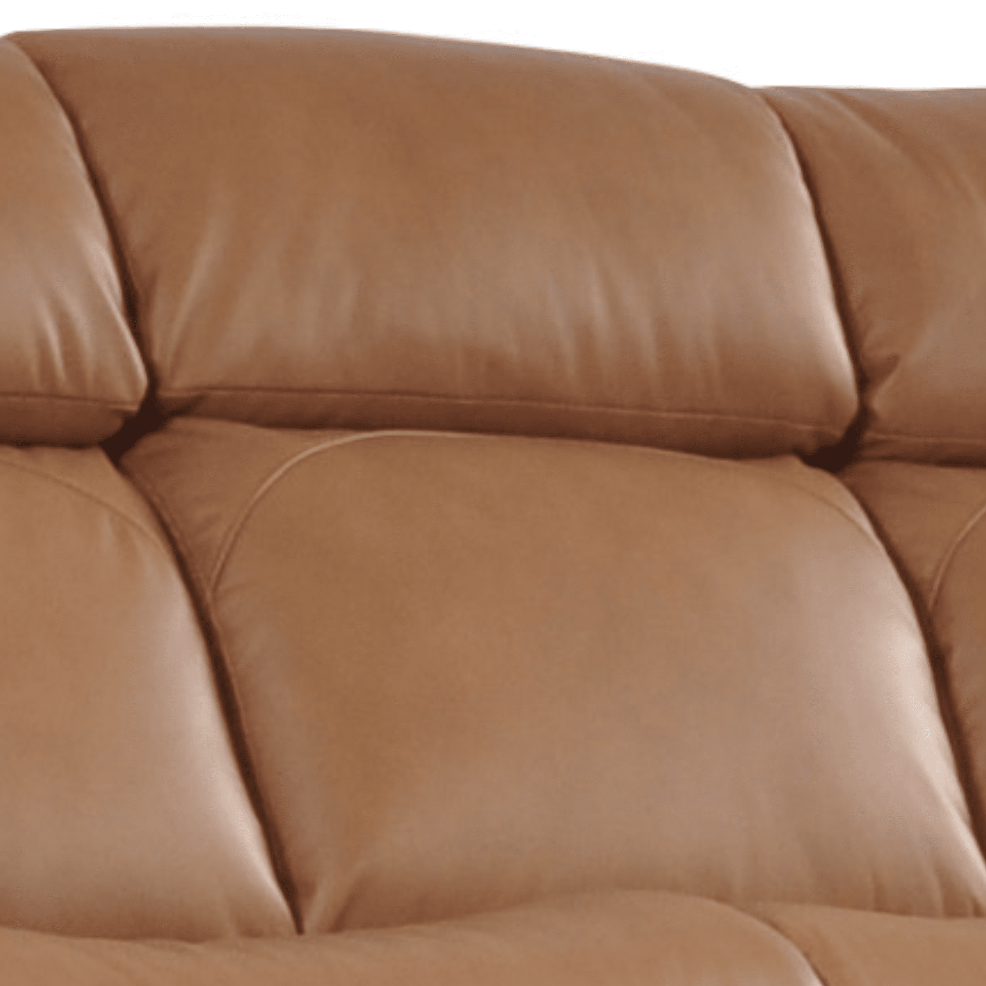 Brown leather sofa on a white background