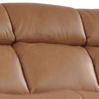 Brown leather sofa on a white background