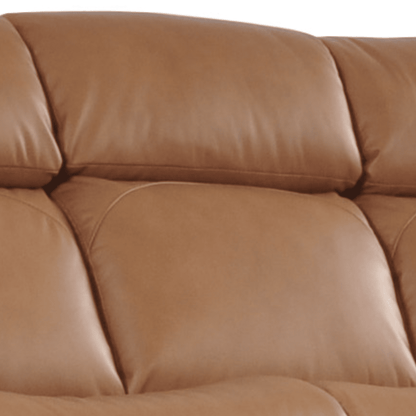 Brown leather sofa on a white background