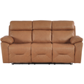 Renato Genuine Leather Caramel Electric Recliner 3 Seater Sofa