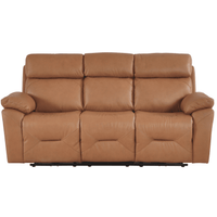 Renato Genuine Leather Caramel Electric Power Recliner 3 Seater Sofa