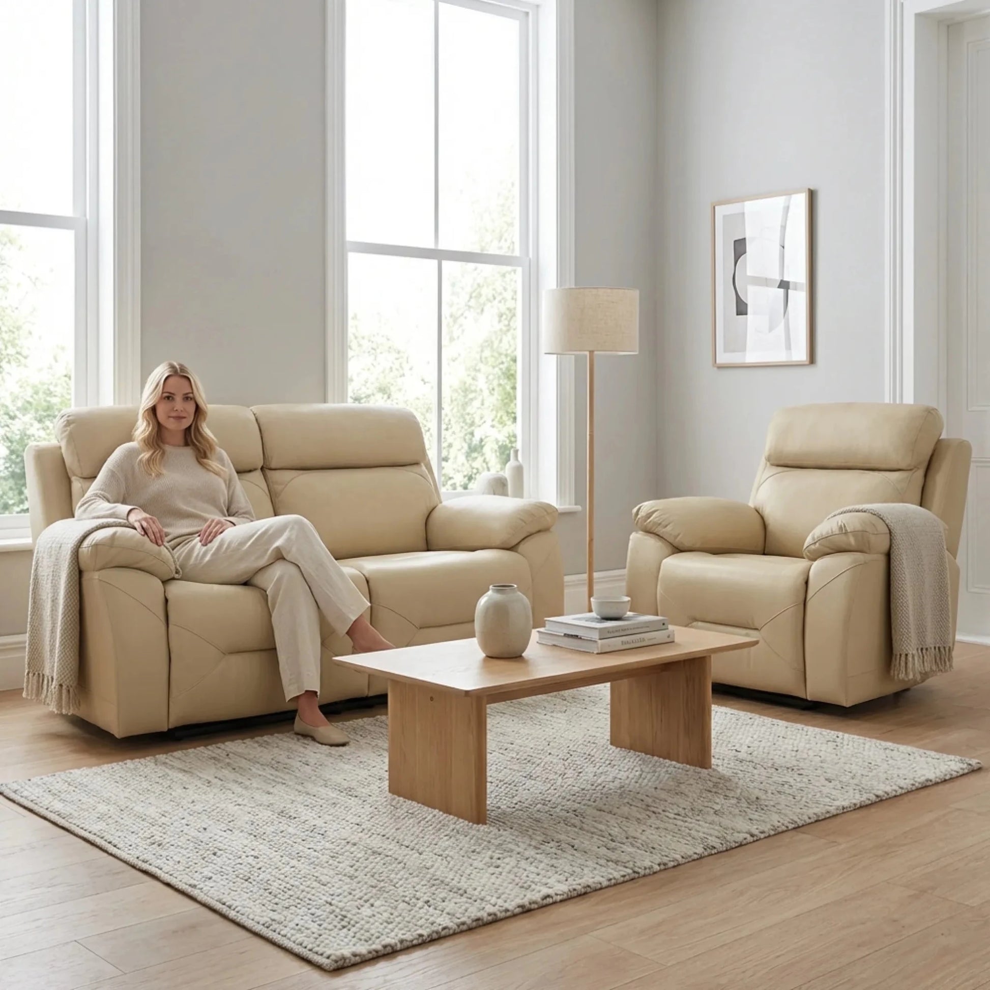 Luxury cream sofa seating
