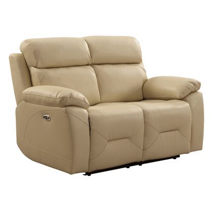 Renato Cream 2-seater sofa at an angle on a white background showing soft, textured fabric upholstery