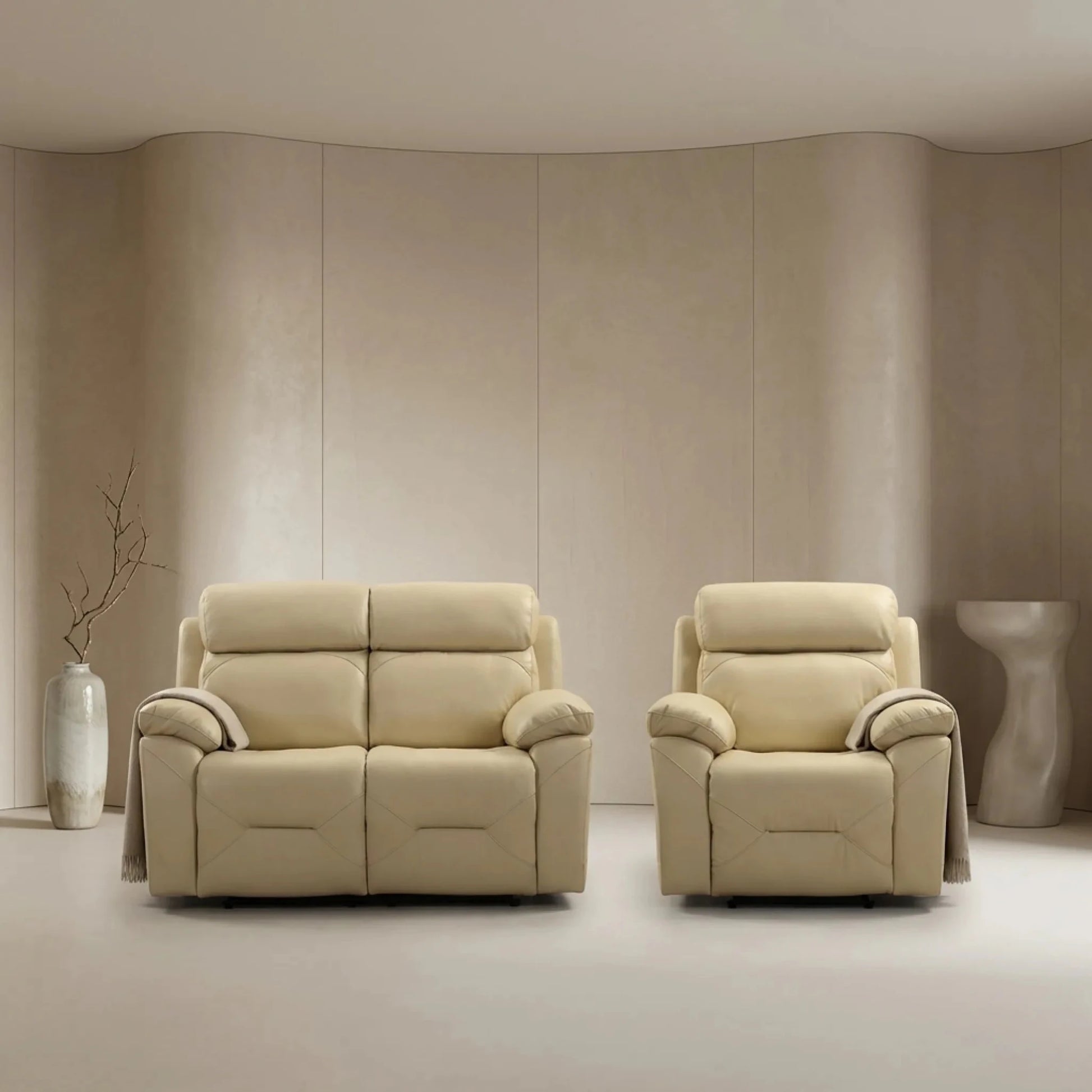 Electric power sofa suite cream