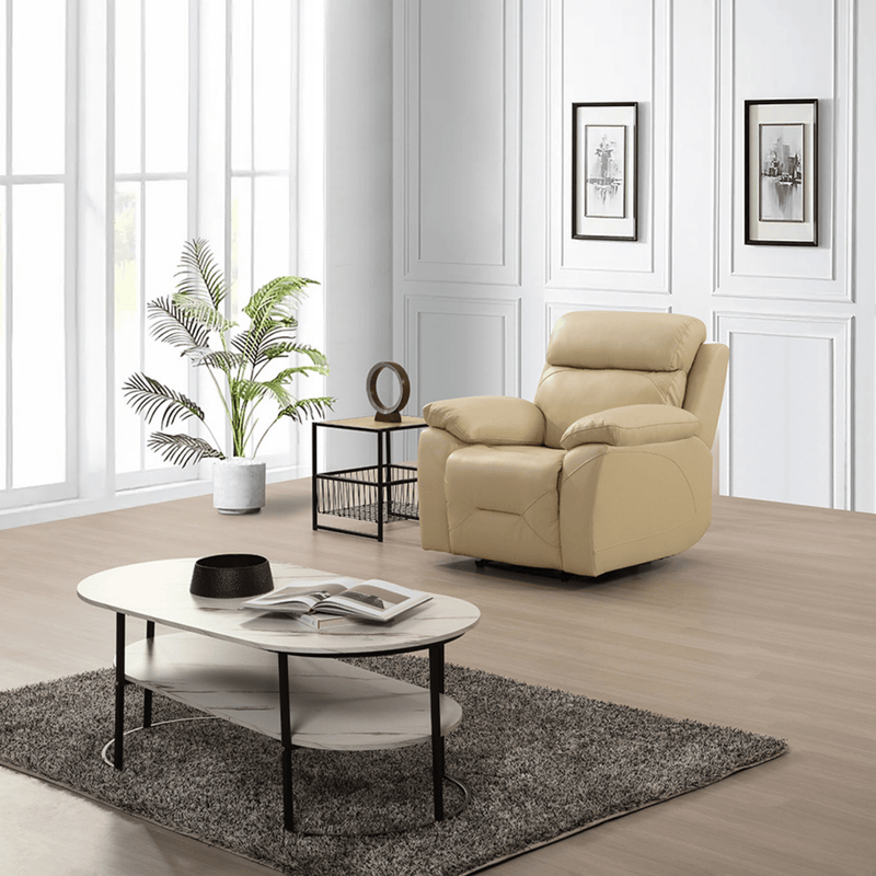 Renato Cream armchair in a modern room setting