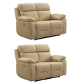 Renato Genuine Leather Cream Electric Recliner 2+2 Sofa Set