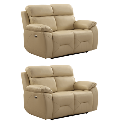 Renato Cream 2+2 sofa set on a white background with smooth fabric upholstery and clean design