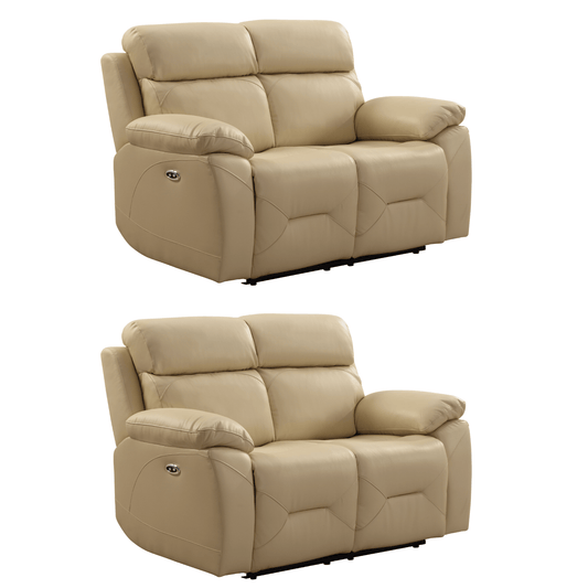 Renato Cream 2+2 sofa set on a white background with smooth fabric upholstery and clean design