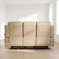 Renato Genuine Leather Cream Electric Recliner 3+3 Sofa Set