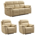 Renato Genuine Leather Cream Electric Recliner 3+1+1 Sofa