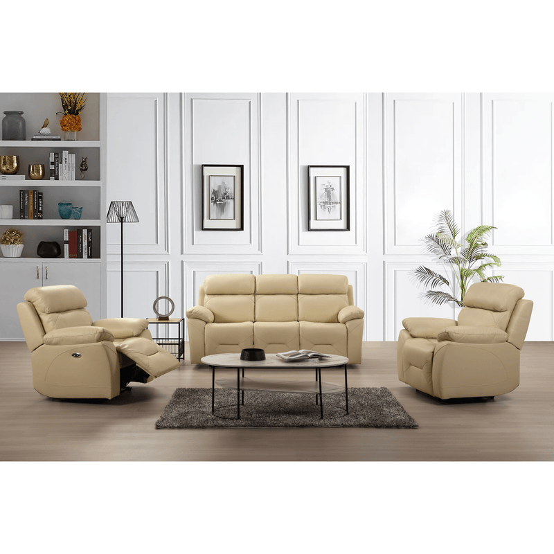 Renato Cream 3+1+1 sofa set in a modern living room setting